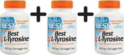 3 x Best L-Tyrosine, 500mg - 120 vcaps