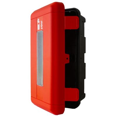 LKW/ KFZ Feuerlöscher Kasten für 6kg Box Schutzkasten Schrank rot Spannband