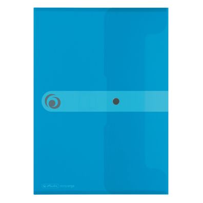 Dokumententasche A4 PP tr. blau mit Druckknopfverschluss