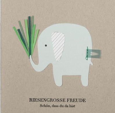 Nachwuchskarte, Riesengrosse Freude, Elefant, 0063045 1 St