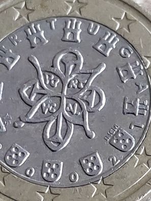 1 Euro Münze aus Portugal aus dem Jahr 2002 mit Fehlprägung!!!