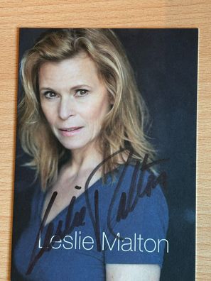 Leslie Malton Autogrammkarte orig signiert #6819