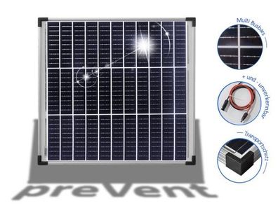 Solarmodul 50W mono Solarpanel 12V Wohnmobil 50Watt Multi-Busbar-Technik