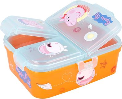 Peppa Pig Multi-Fach Lunchbox, Mehrkammer - Sandwichbox, Brotdose, BPA frei