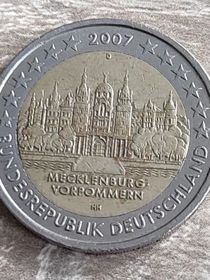 2 Euro Gedenkmünze Mecklenburg Vorpommern aus dem Jahr 2007