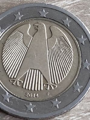 2 Euro Umlauf Münze von 2014 mit Fehlprägung!!!