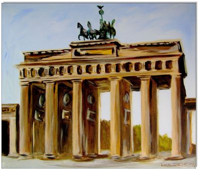 Klausewitz: Original Acryl auf Leinwand: Berlin Brandenburger Tor / 50x60 cm