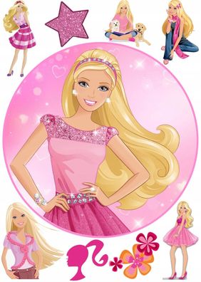 Essbar Barbie Puppe Princess Kuchen Party Tortenaufleger Tortenbild Zuckerbild 24