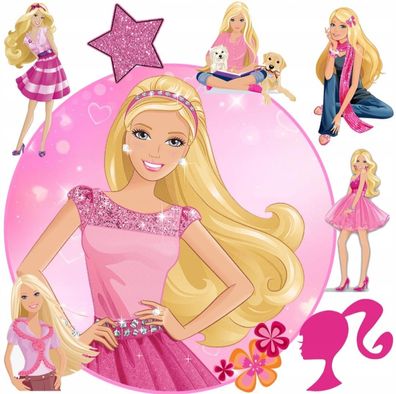 Essbar Barbie Puppe Princess Kuchen Party Tortenaufleger Tortenbild Zuckerbild 26