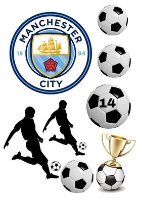 Essbar Fußball Spielen Manchester City Tortenaufleger Torte Tortenbild Zuckerbild 2