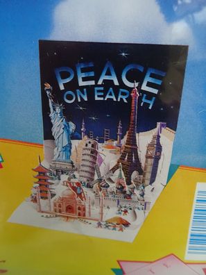 3D Pop-Up Standkarten Grußkarten PopShots Peace on Earth Lion & Lamb Frieden