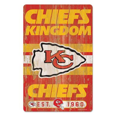 NFL Kansas City Chiefs Slogan Wood Sign Holzschild Wandschmuck Football Deko