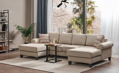 Wohnlandschaft Ecksofa U-Form Couch Sitz Polster Sofa Luxus Möbel Sofas modern