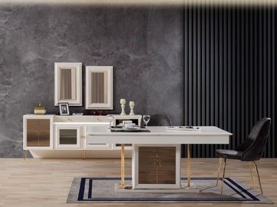 Luxus Ess Tisch 6x Stühle Designer Moderner Holz Möbel Wohn Zimmer Neu