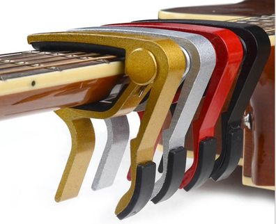 4 Stück Gitarren-Kapodaster aus Aluminium, Metall, universell, akustisch und