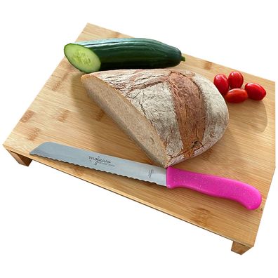 Wellenschliff Brotmesser Made in Solingen ECHT SCHARF Sägemesser Rostfrei Pink