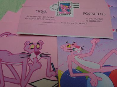 altes Paulchen Panther Grußkarten Set Sticker & Aufsteller 25 tlg Esveha Briefpapier