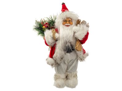 Christmas Paradies 45553-30-Weihnachtsmann Santa Klaus mit Ski ca. 30 cm