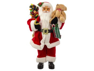 Christmas Paradies 45563-45 Weihnachtsmann Santa Klaus mit Teddy ca. 45 cm