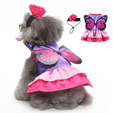 Schmetterling Hund Kostüm Halloween Hund Cosplay Kostüm Kleid für Welpe M