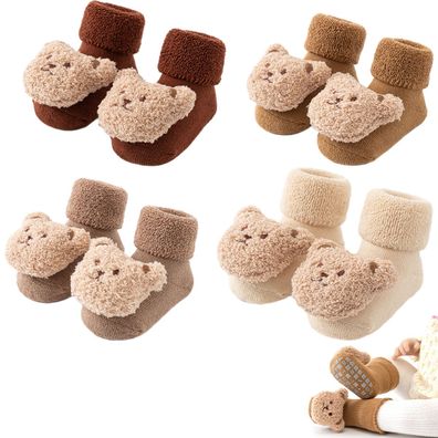 4 Paare Baby Antirutsch Socken Baby Mädchen Dicke Winter Warme Socken m S