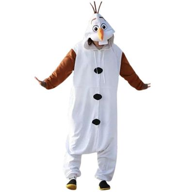 Frozen Olaf Cosplay Jumpsuit mit Maske Kinder Halloween Onesie Bodysuit für erwachsen