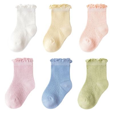 6 Paare Sommer Mesh Socken für Baby Jungen, Kleinkind Mädchen Socken fü XL