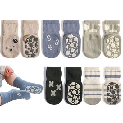 5 Paare Baby rutschfeste Socken, Kleinkind Socken mit Griffen Kinder Cr L