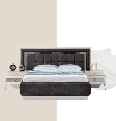 Schlafzimmer Modern Holz Textil Betten Bett Polsterbett Luxus Doppel Neu