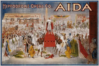 Top-Schild, 20 x 30 / 30 x 40 cm, Hippodrome Opera AIDA, Verdi, Neu, OVP