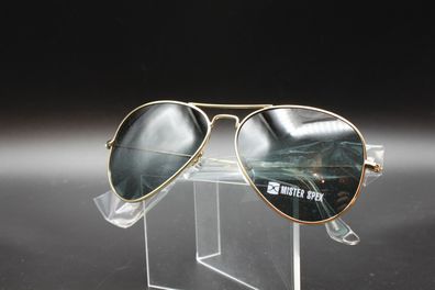 MISTER SPEX Sonnenbrille Tom Unisex Goldene Fassung Grüne Gläser UV400