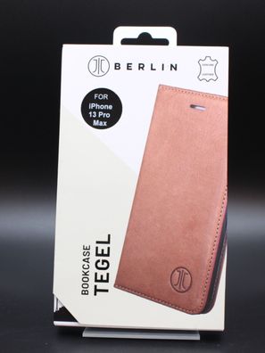 JT Berlin Tegel Booklet Smartphone Hülle Schutzhülle Apple iPhone 13 Mini Cognac