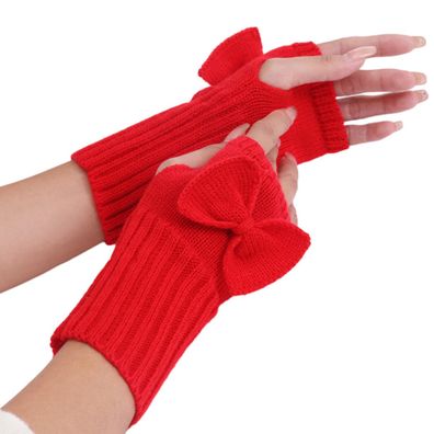 Winter Fingerlose Handschuhe Halber Finger Handschuh Herbst und Winter Rot