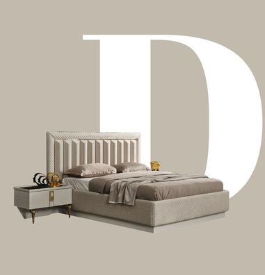 Betten Schlafzimmer Luxus Möbel Bettgestell Design Polsterbett Beige Neu