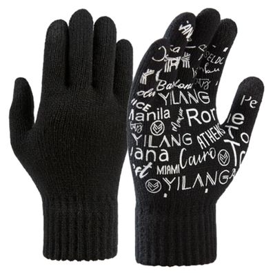 Frauen Männer Winter Touchscreen Handschuhe Warm Knit Texting Fäustling Weiß