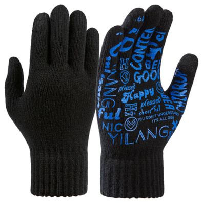 Frauen Männer Winter Touchscreen Handschuhe Warm Knit Texting Fäustling Blau