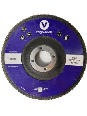 Vago-Tools 5x Fächerschleifscheiben 125mm konisch Körnung 36 Braun Lamellenscheiben