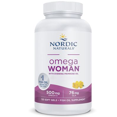 Nordic Naturals, Omega Woman, 500mg Omega-3 plus 76mg GLA, Zitrone, 120 Weichkapseln