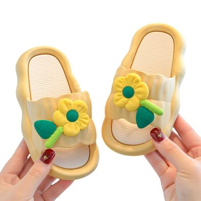 Kleinkind Mädchen Pantoffeln Junge Kissen Rutschen Sandalen Kinder schn Cremiges Gelb