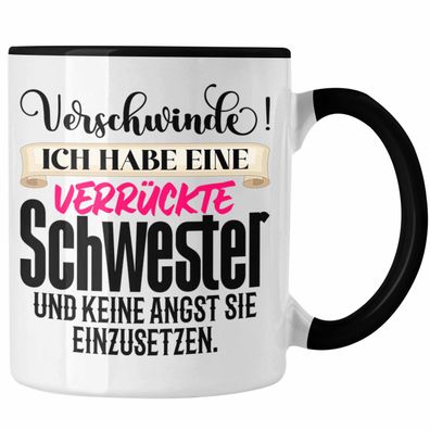 Trendation - Beste Schwester Tasse Geschenk Schwesterherz Lustiger Spruch Geburtstag