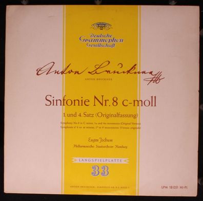 Deutsche Grammophon LPM 18 051 - Sinfonie Nr. 8 C-moll - 1. Und 4. Satz (Origina