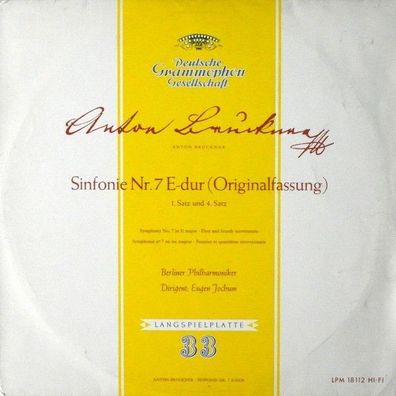 Deutsche Grammophon LPM 18 112 - Sinfonie Nr. 7 E-dur (Originalfassung) ? 1. S