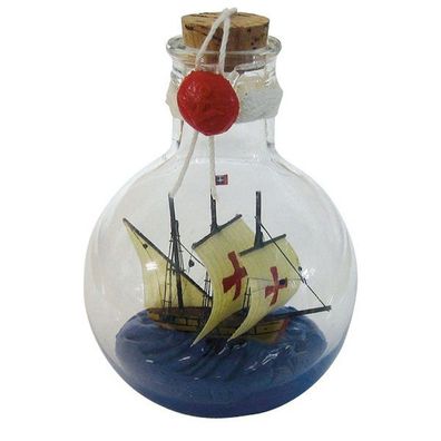 Buddelschiff "Santa Maria", im Ballonglas, Kugelflasche, Ballon Flaschenschiff