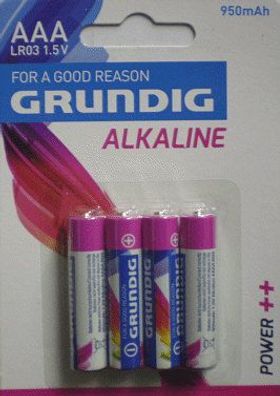 Grundig Alkaline LR03 AAA Micro Batterie 4er Blister