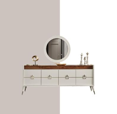 Sideboard Spiegel Wohnzimmer Designer Luxus Kommoden Modern Weiß Neu