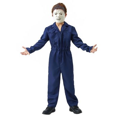 Film Halloween Michael Myers Cosplay Jumpsuit mit Maske Kinder Horror Clown Onesie