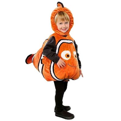 Finding Nemo Cosplay Jumpsuit mit Maske Kinder Halloween Onesie Clownfish Bodysuit