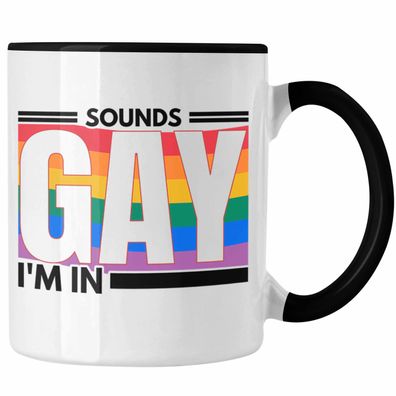LGBT Tasse Geschenk fér Schwule Lesben Transgender Sounds Gay Im In Regenbogen Lustig