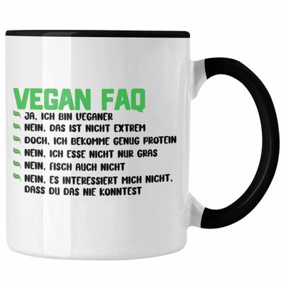 Veganer Tasse Geschenk FAQ Vegan Geschenkidee Lustiger Spruch Vegane Lebensweise