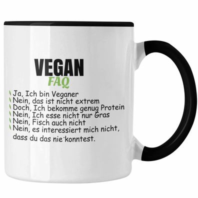 Veganer Tasse Geschenk FAQ Vegan Geschenkidee Lustiger Spruch Vegane Lebensweise Spru